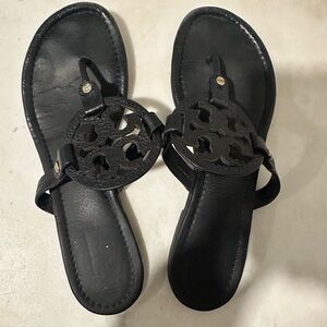 Black Leather Women's Sandals